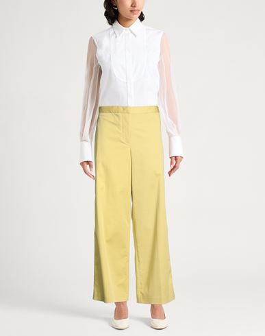 Woman Pants Mustard Size 6 Cotton, Elastane