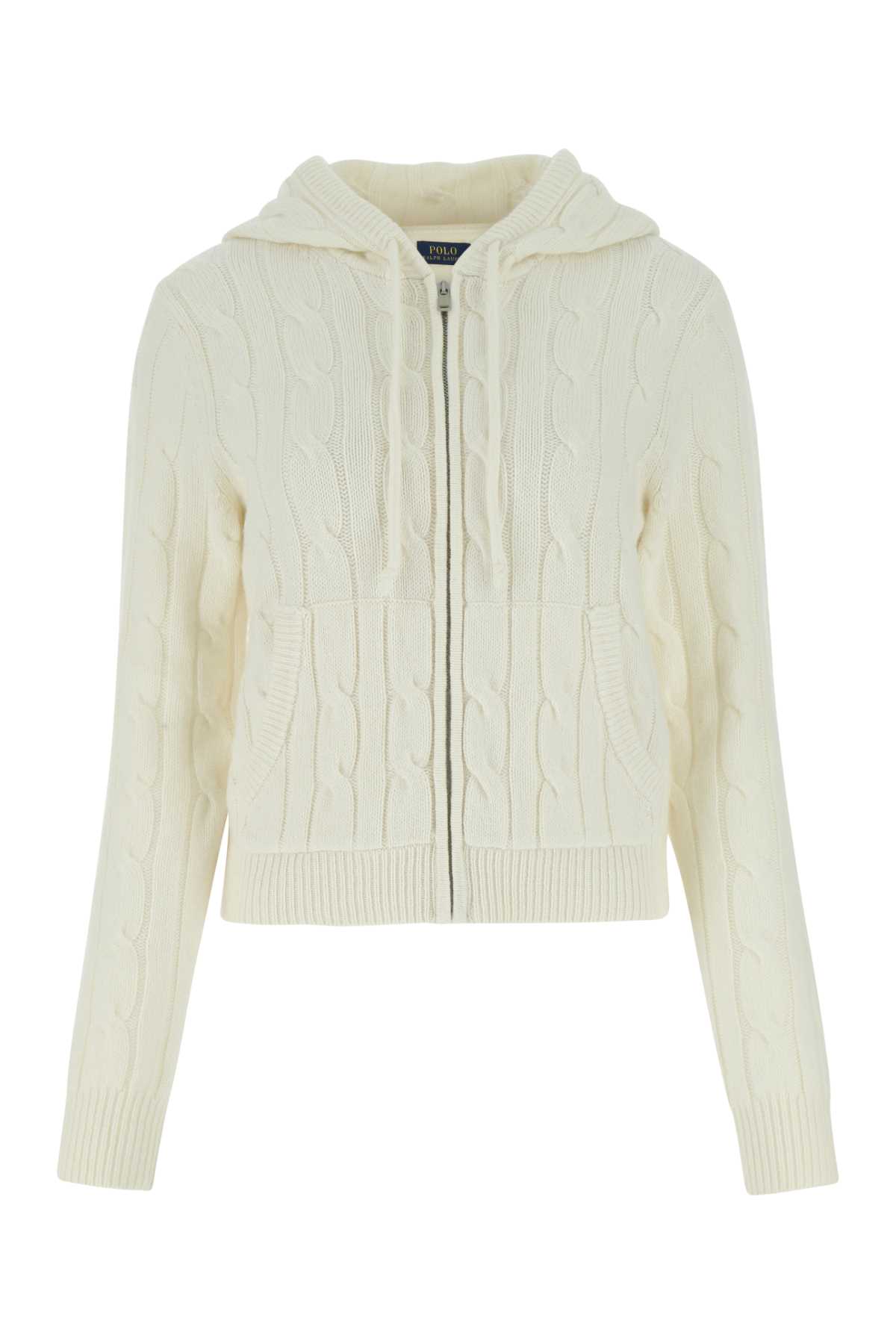 Ivory Wool Blend Cardigan