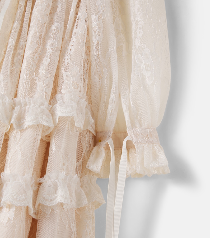 Ruffled tiered lace dress