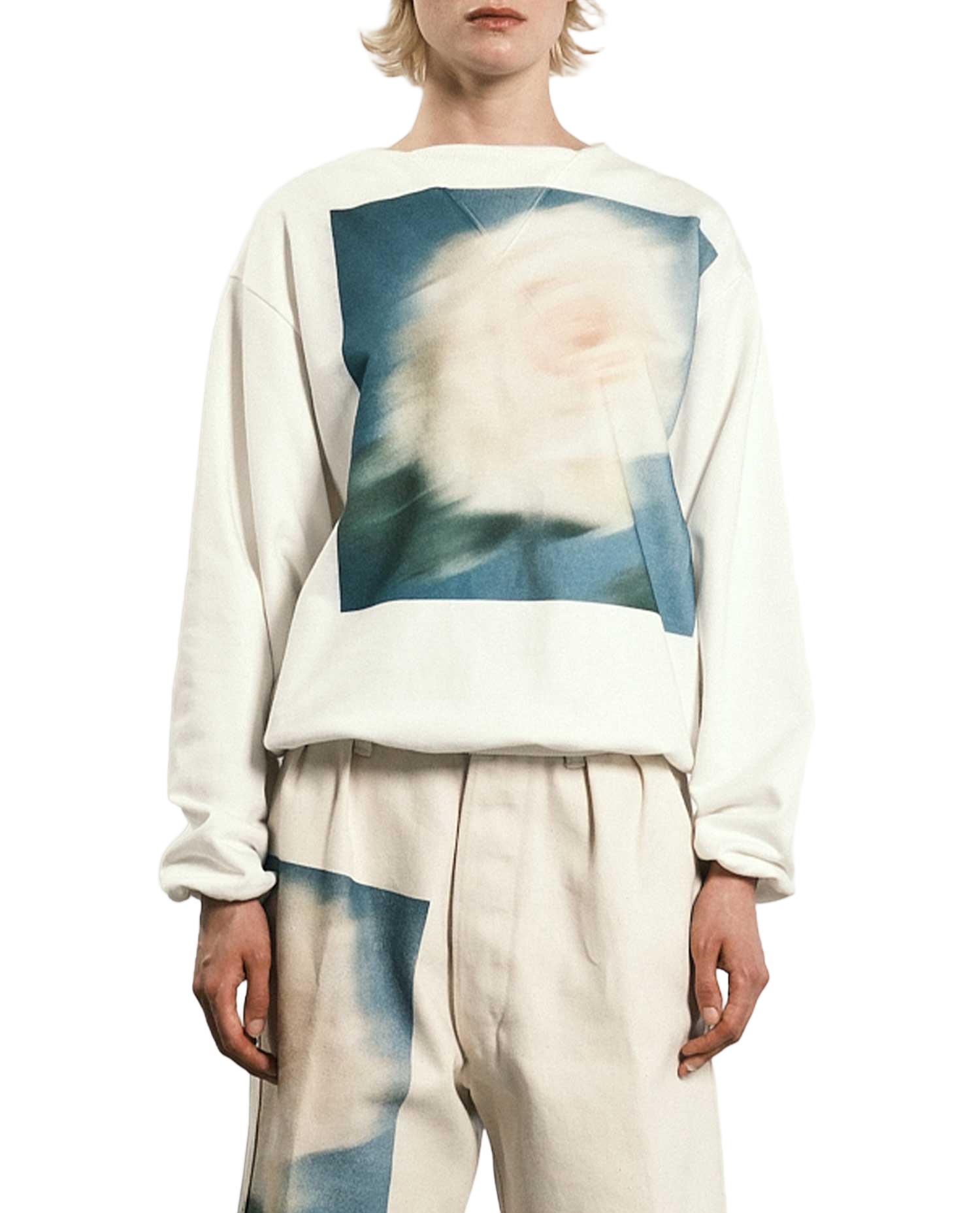 Crewneck Sweatshirt With Floral Print And Graphic Accents