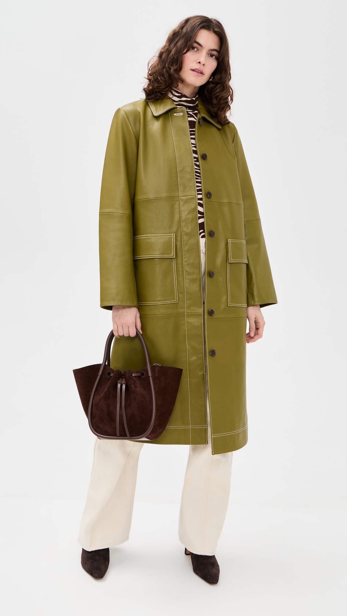 Aspen Leather Trench Green 