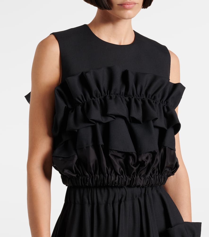 Ruffled wool top