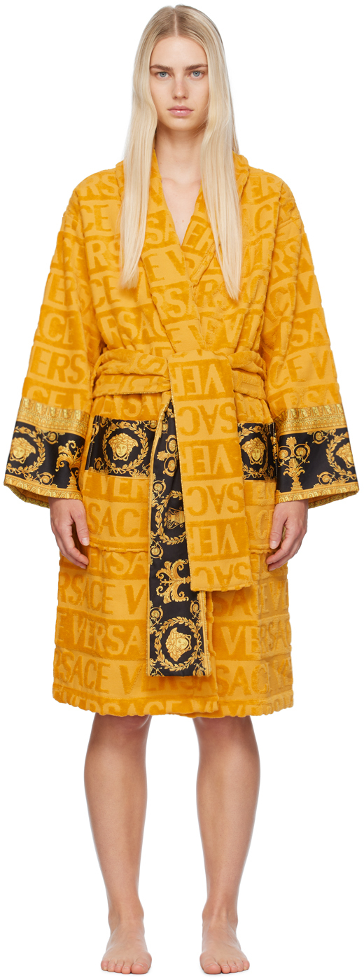 Versace Underwear Yellow 'I Heart Baroque' Robe