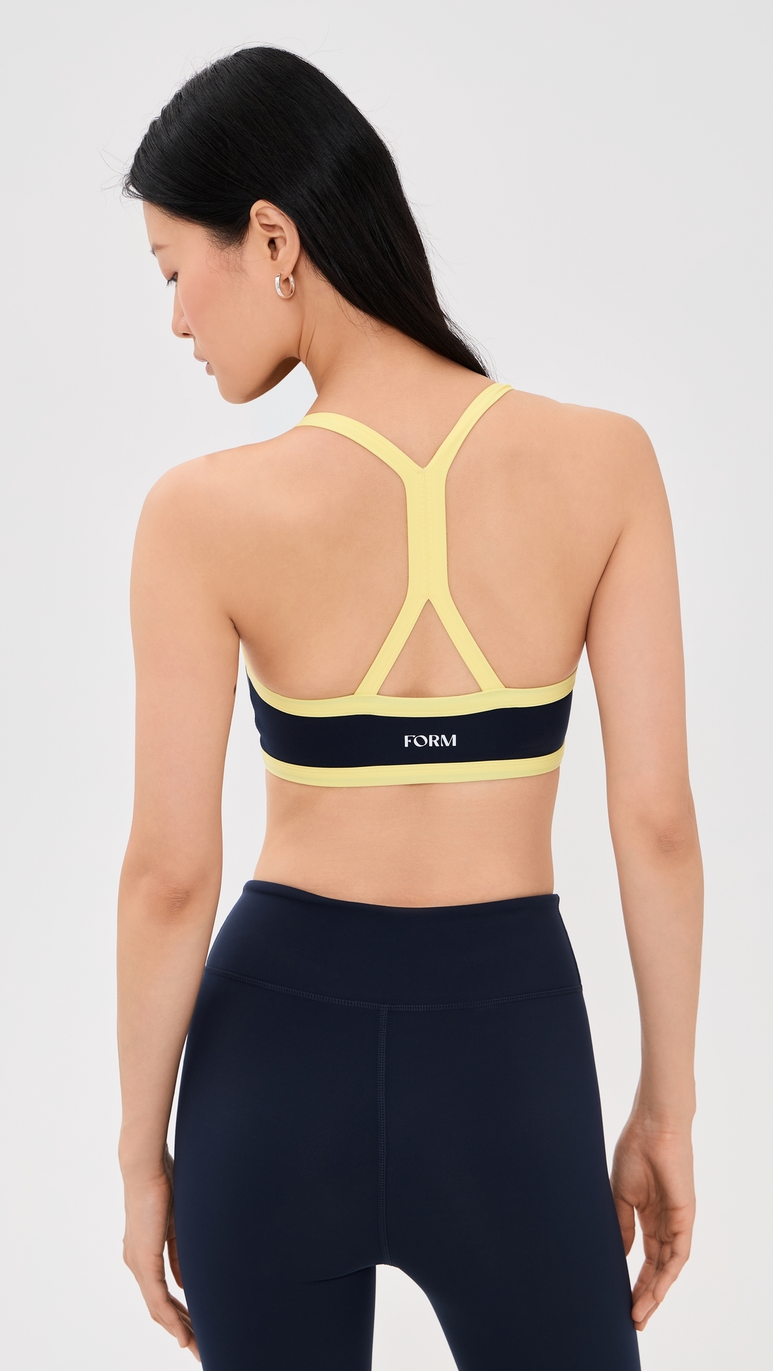 V Neck Bra Navy/Lemon