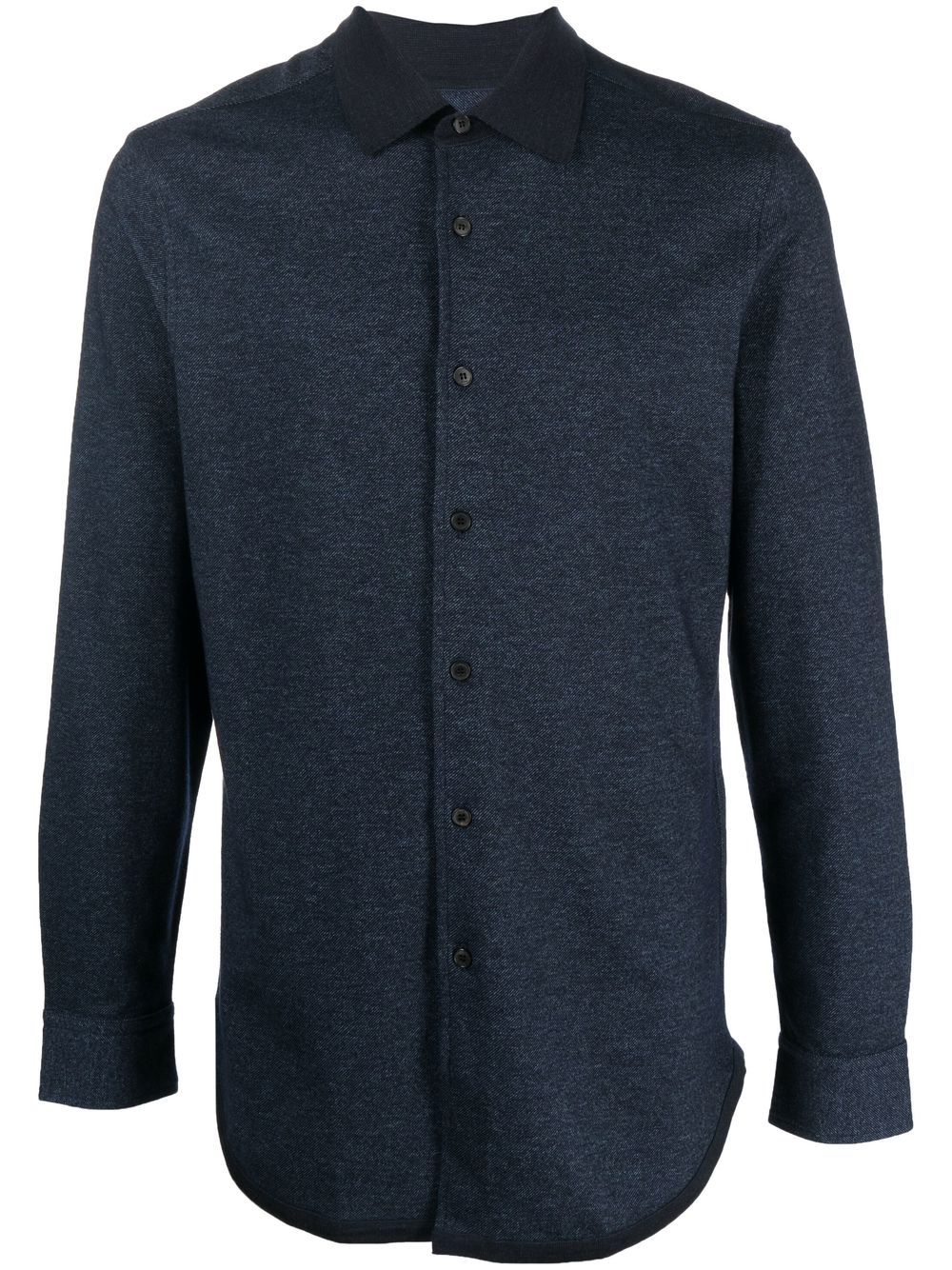 Jersey button-down shirt - Blue