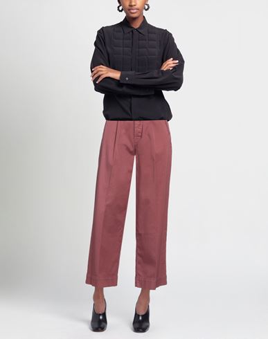 Care Label Woman Pants Brick Size 27 Cotton, Elastane