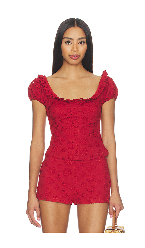 BY.DYLN x REVOLVE Aisling Top in Cherry. S also in XS, M