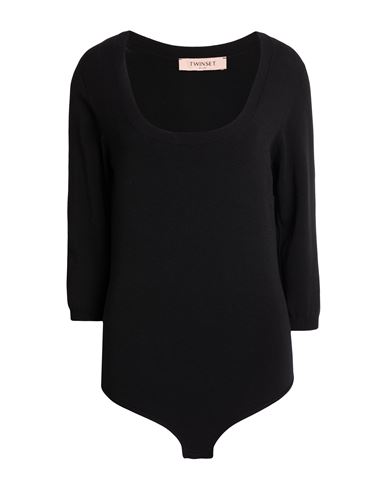 Woman Bodysuit Black Size XXL Viscose, Polyester