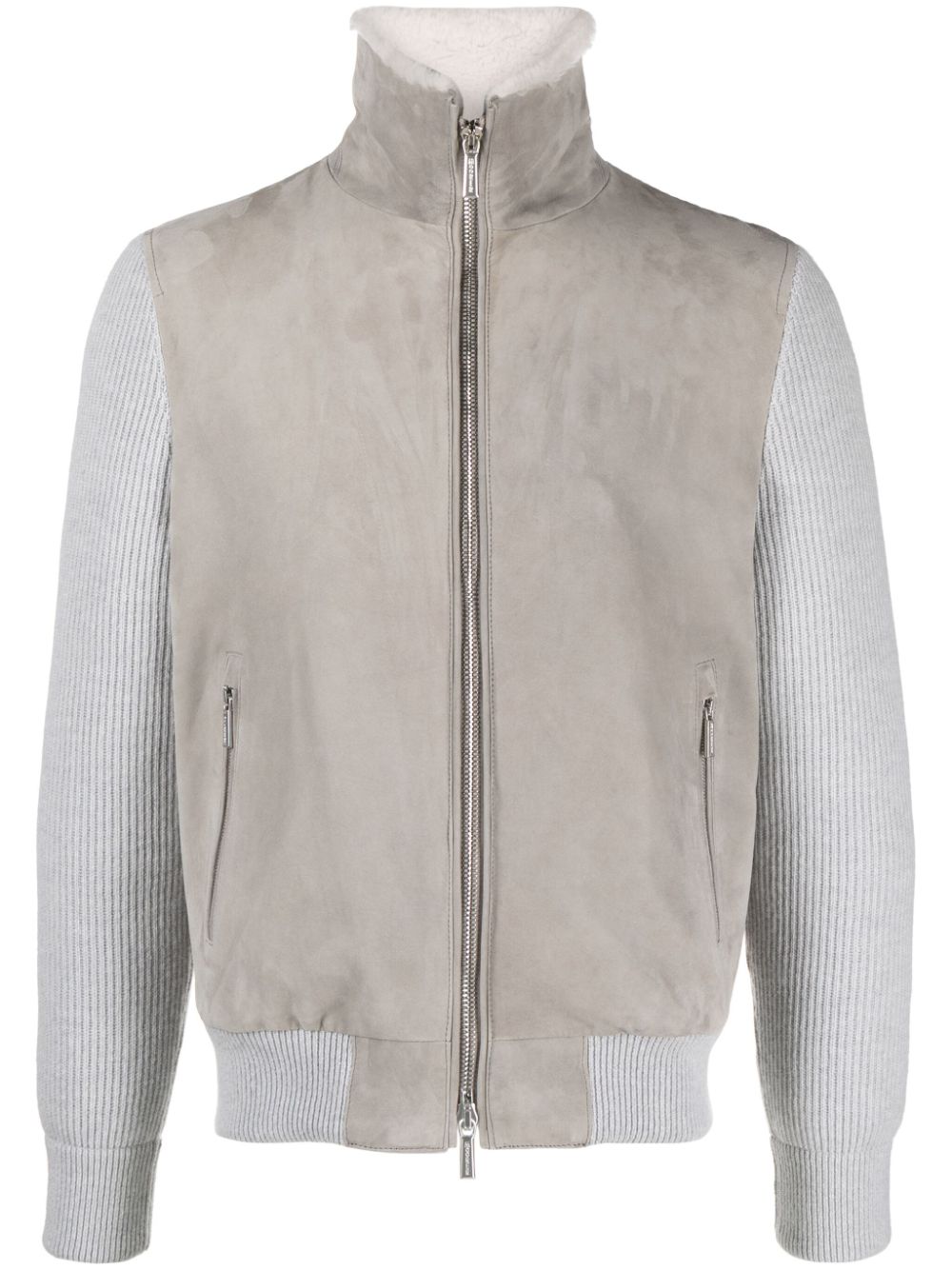 Campiglio Cab shearling-collar suede jacket - Grey