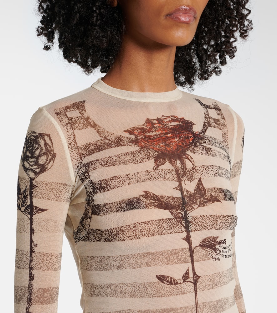 Trompe l'oeil mesh maxi dress
