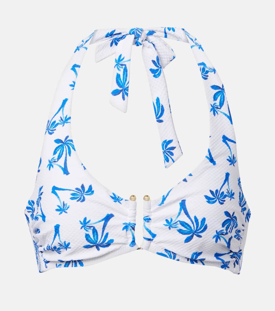Palm Beach printed bikini top