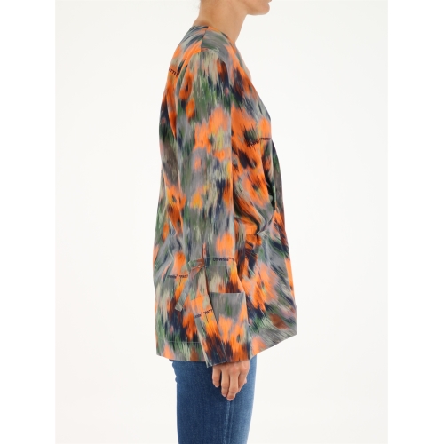 Graphic-print silk blouse - Green
