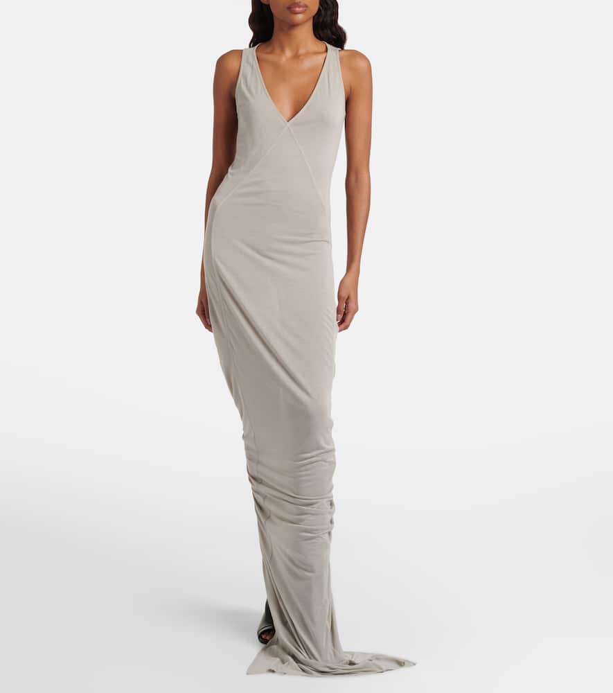Gathered jersey maxi dress