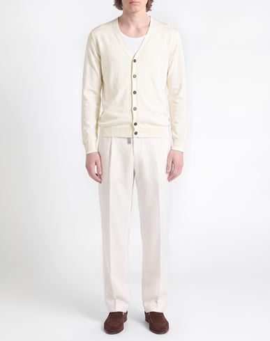 Man Cardigan White Size 40 Cotton