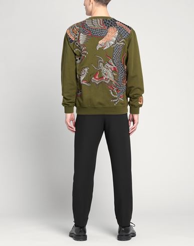 Man Sweatshirt Military green Size L Organic cotton