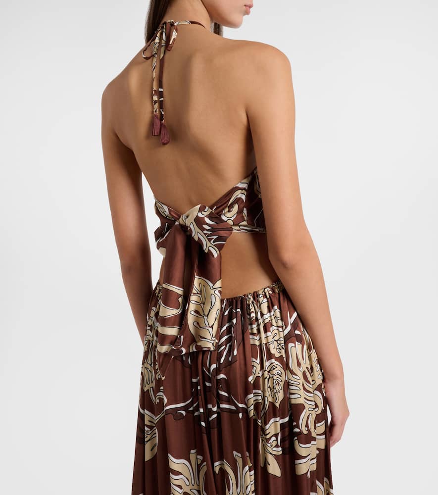 Isore printed halterneck maxi dress