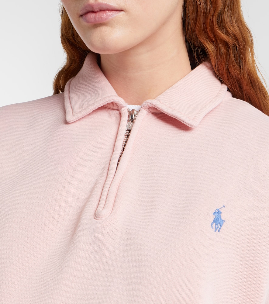 Cotton-blend fleece half-zip sweatshirt