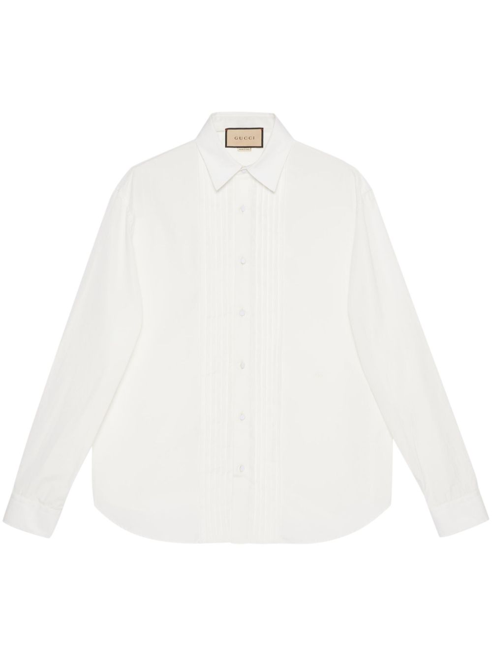 Pintuck cotton shirt - White
