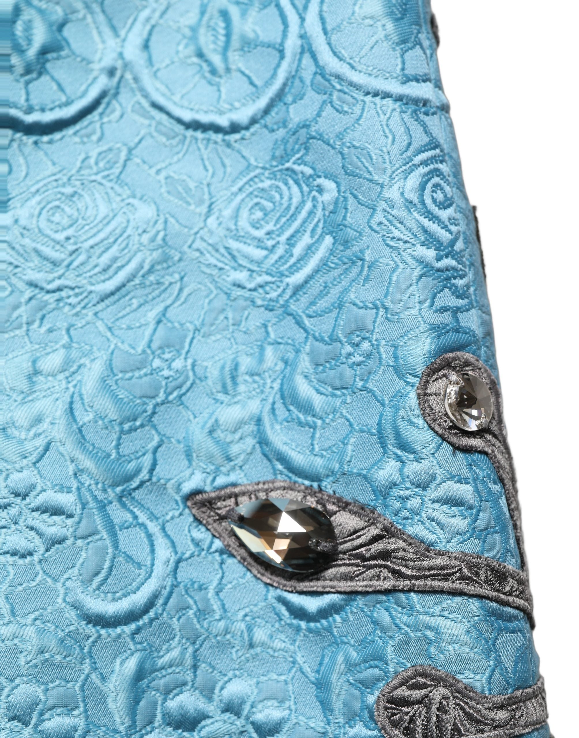 Jacquard Embroidered Skirt — Blue