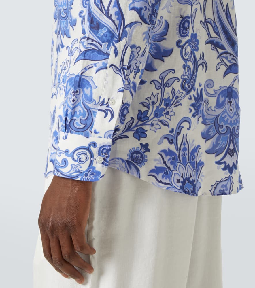 Roma printed linen shirt