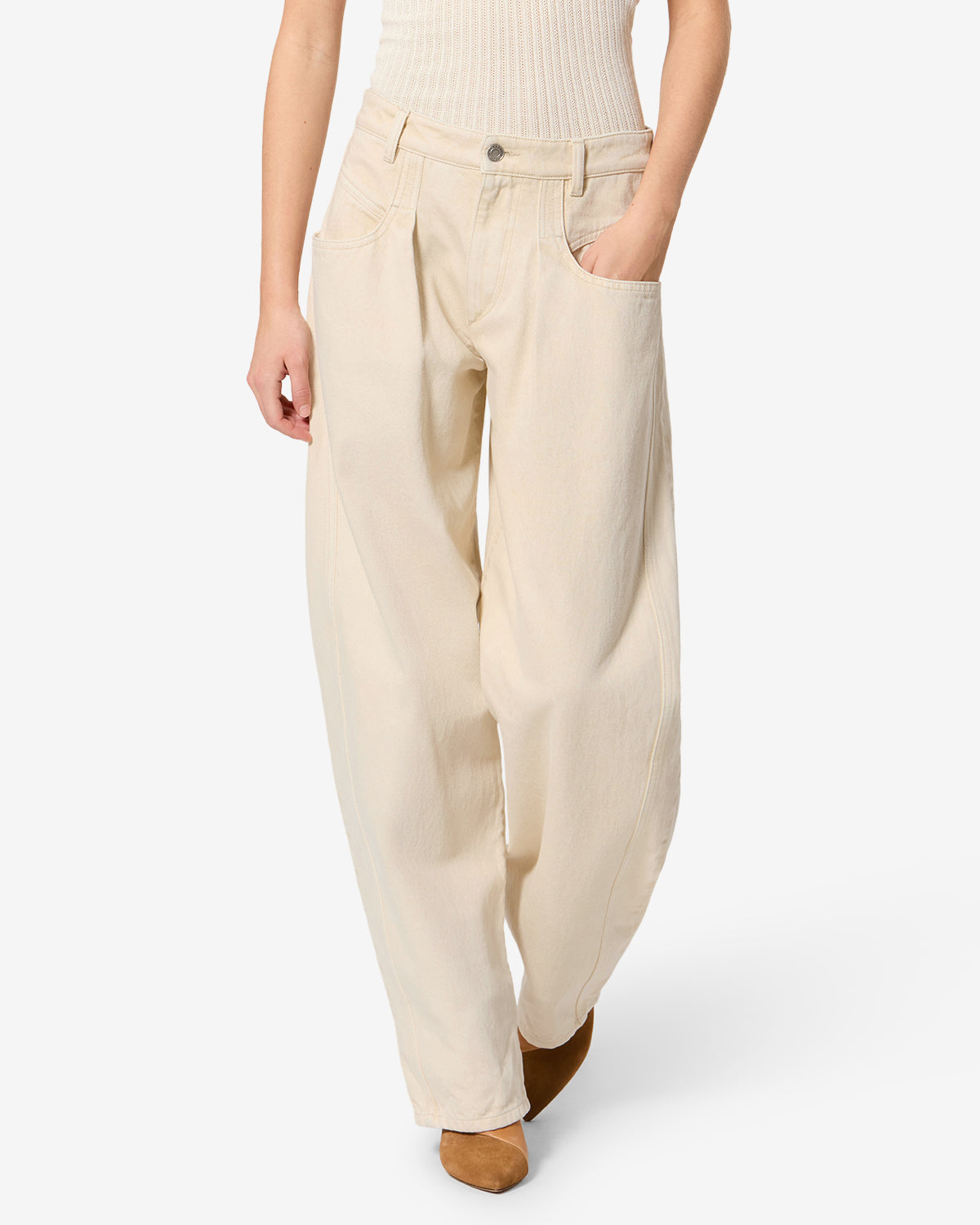 Lisha Pants - Women - Beige - Size 42 -