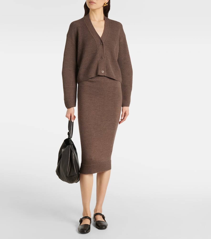 Melk virgin wool midi skirt