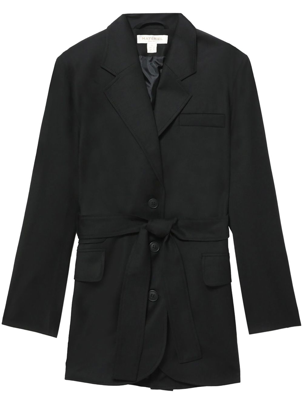 Belted single-breasted blazer - Black
