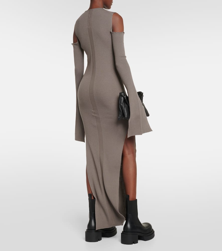 Cutout wool maxi dress