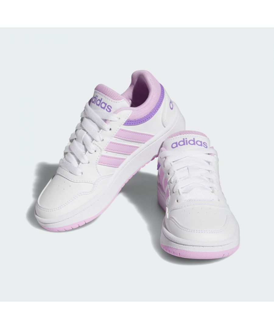Adidas Sportswear Childrens Unisex Hoops lifestyle Basketball Hook-and-loop Shoes - Off-White
