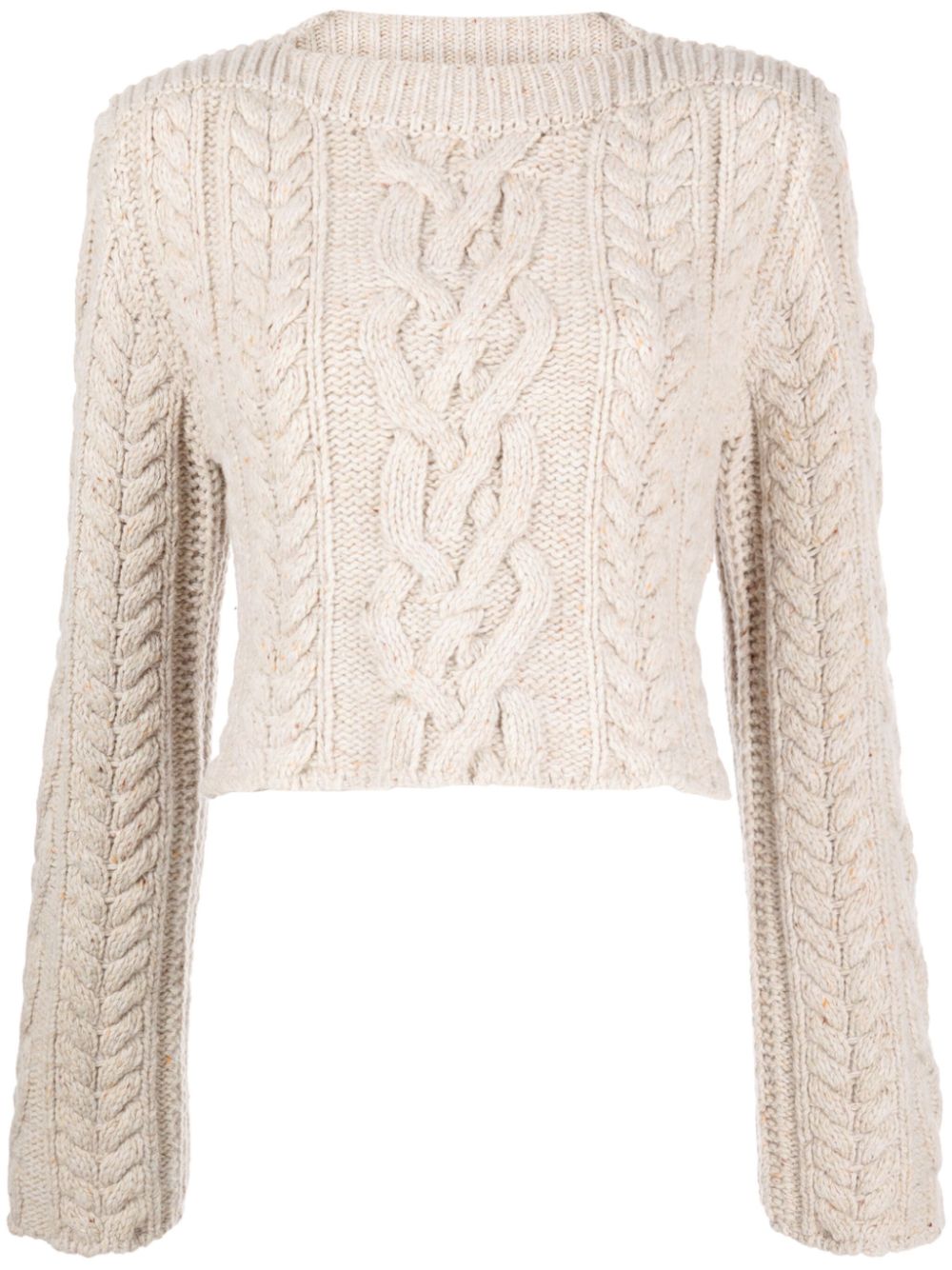 Chunky-knit wool blend jumper - Neutrals
