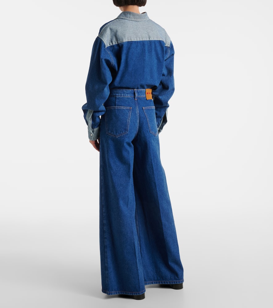 Logo wide-leg jeans