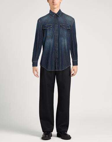 Man Denim shirt Blue Size L Cotton