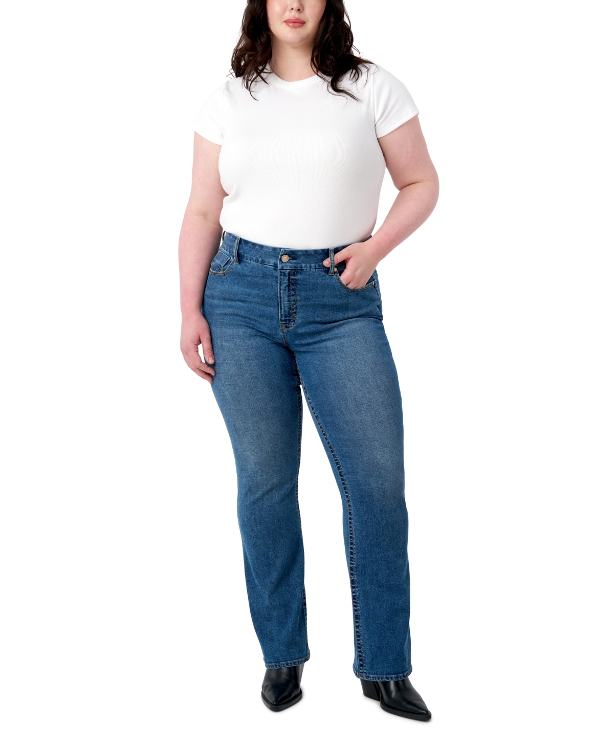 Plus Size Tummy Less Bootcut Jeans - Hilo