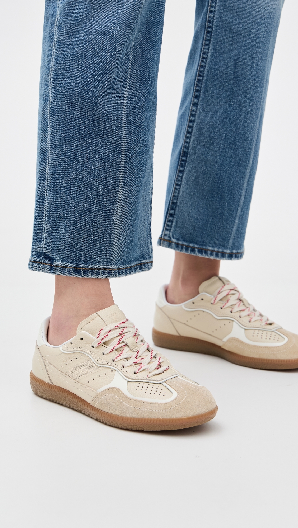 Tb.490 Rife Grain Cream Leather Sneakers Cream