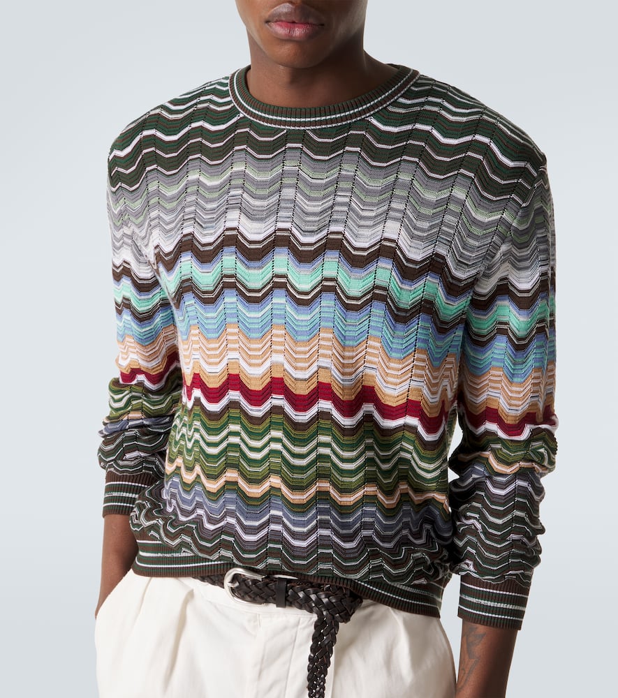 Zigzag cotton-blend sweater