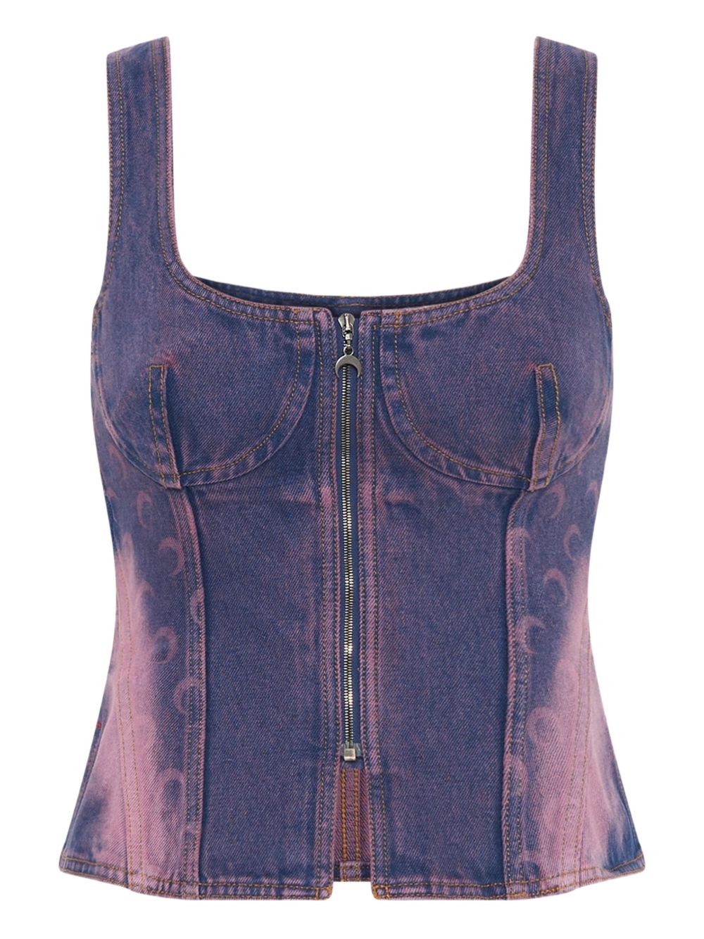 Marine Serre Moon Laser denim top - Purple