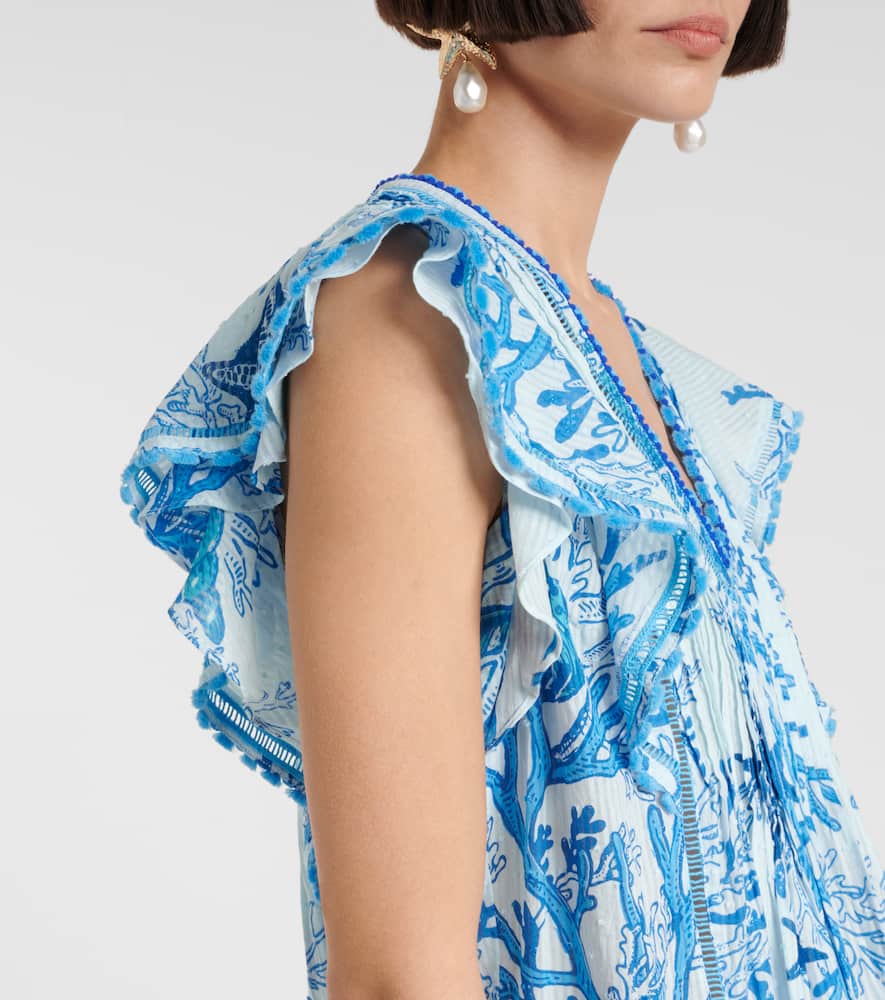 Camelia printed cotton minidress