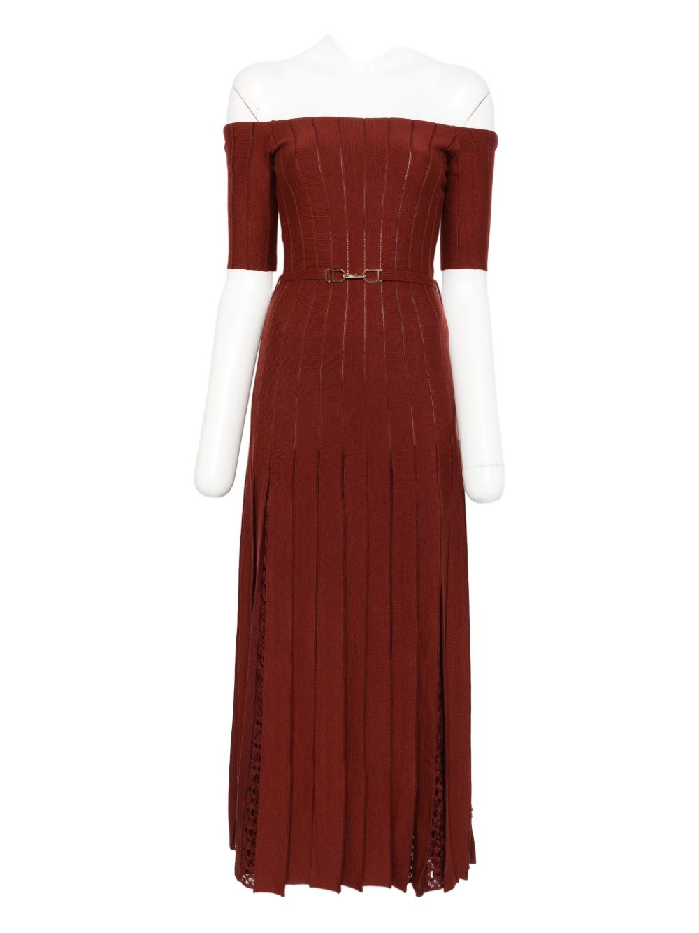 Silk-blend dress - Brown