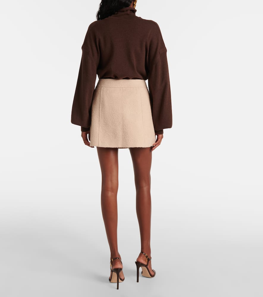 Wool and silk-blend bouclé miniskirt