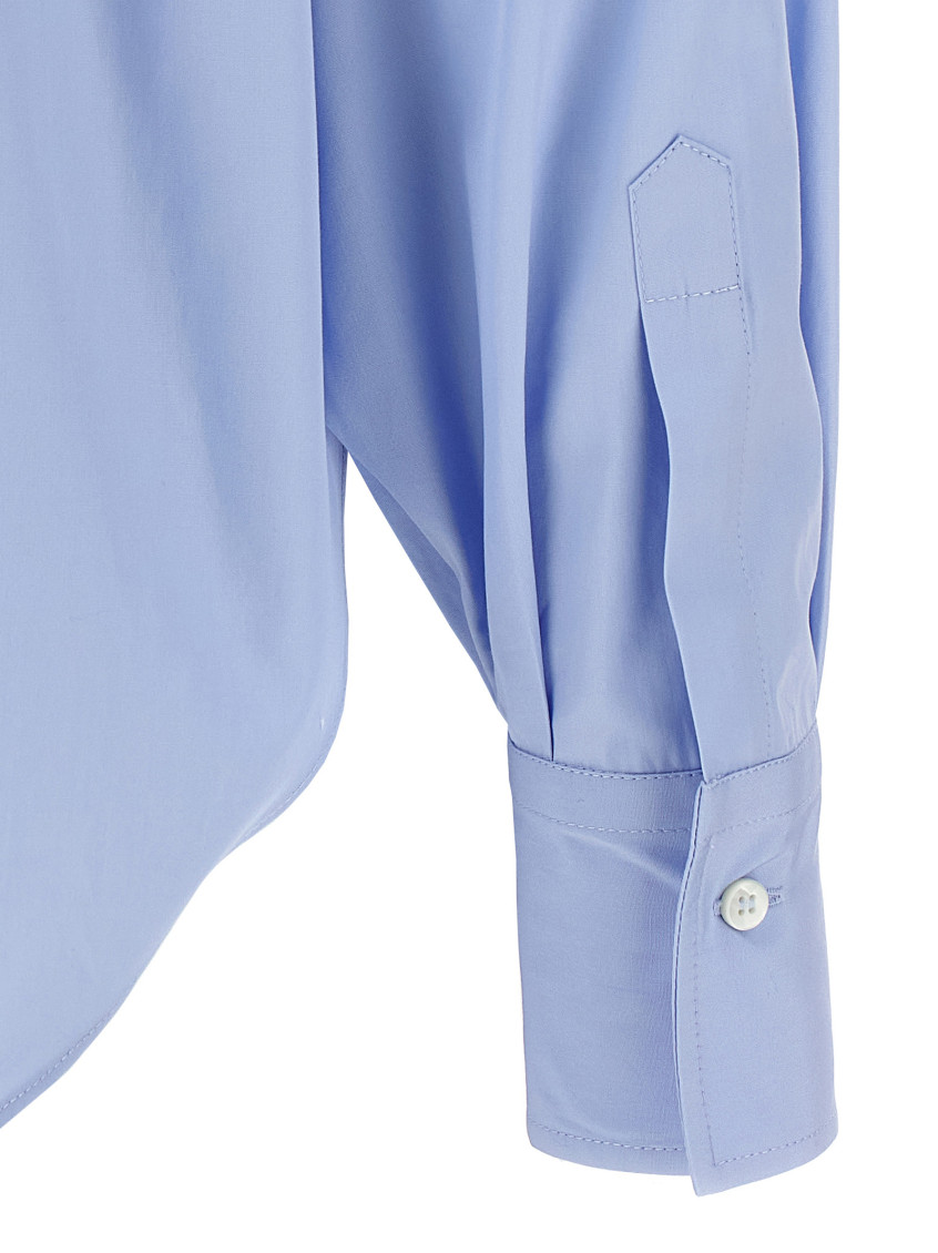 Brunello Cucinelli - Shiny Flap Detail Shirt And Blouse Light Blue