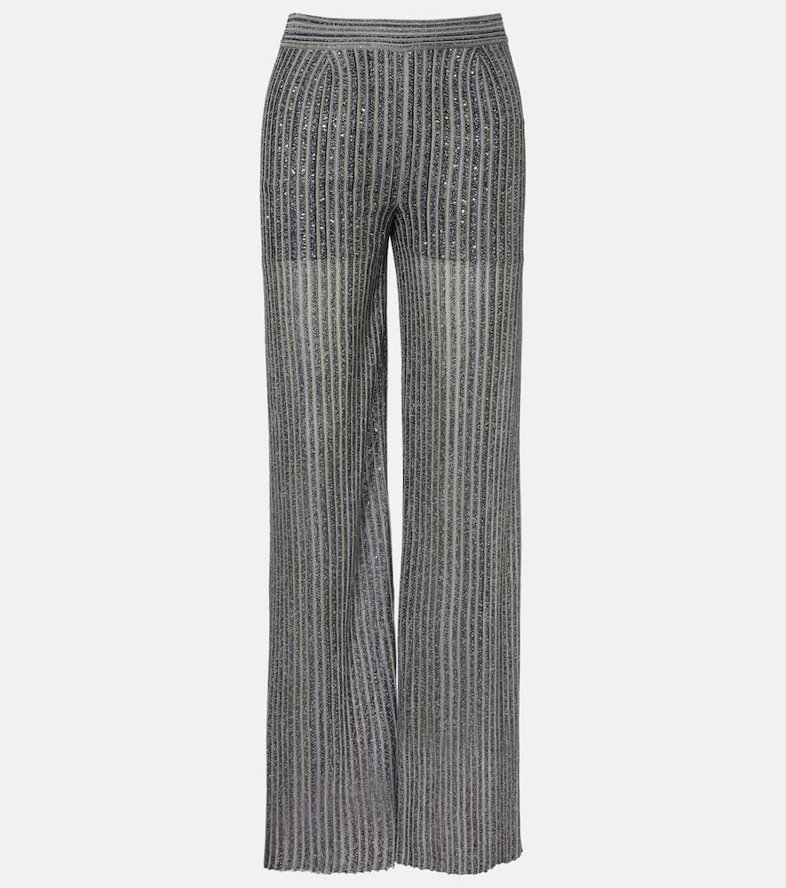 Sequined Lurex palazzo pants