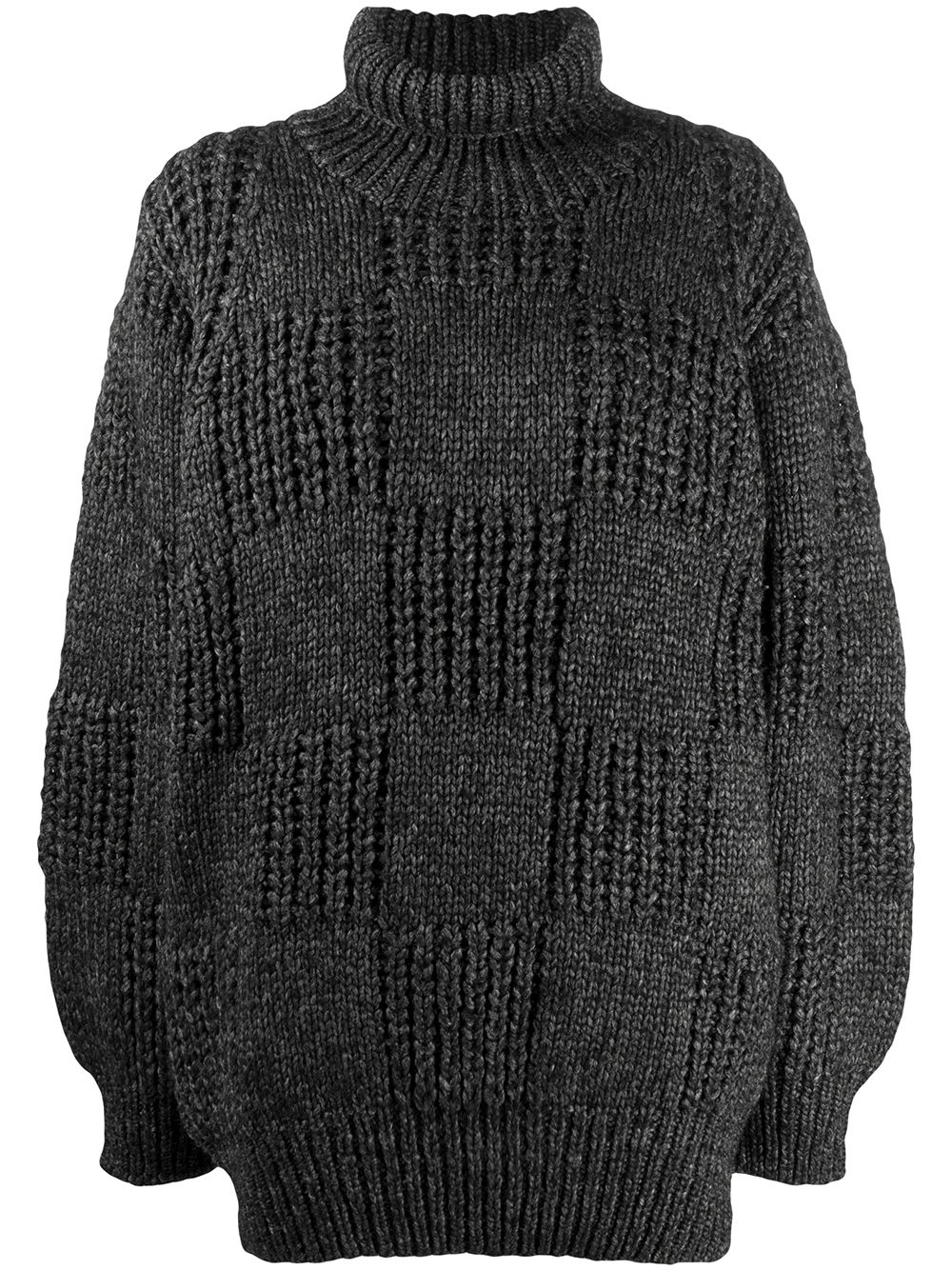 1980s oversized turtleneck jumper - Grey