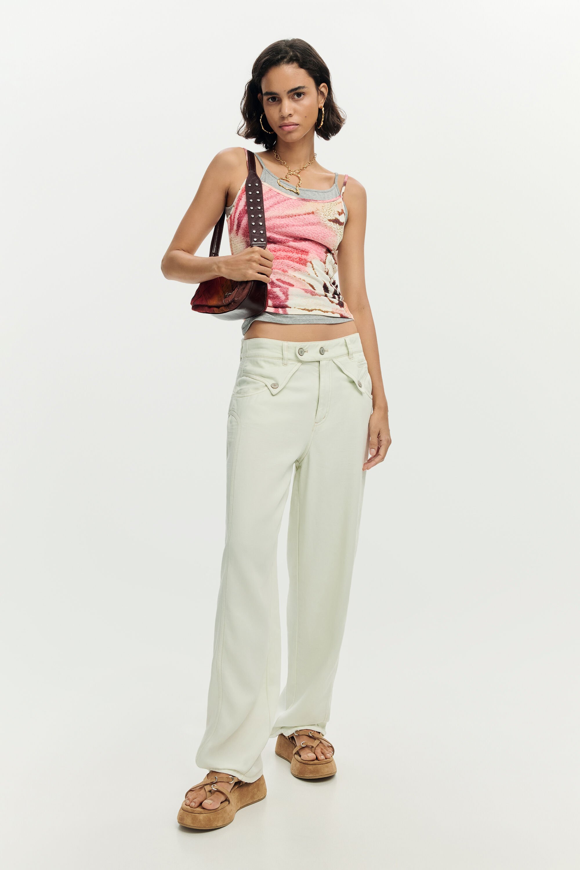 Printed strappy t-shirt