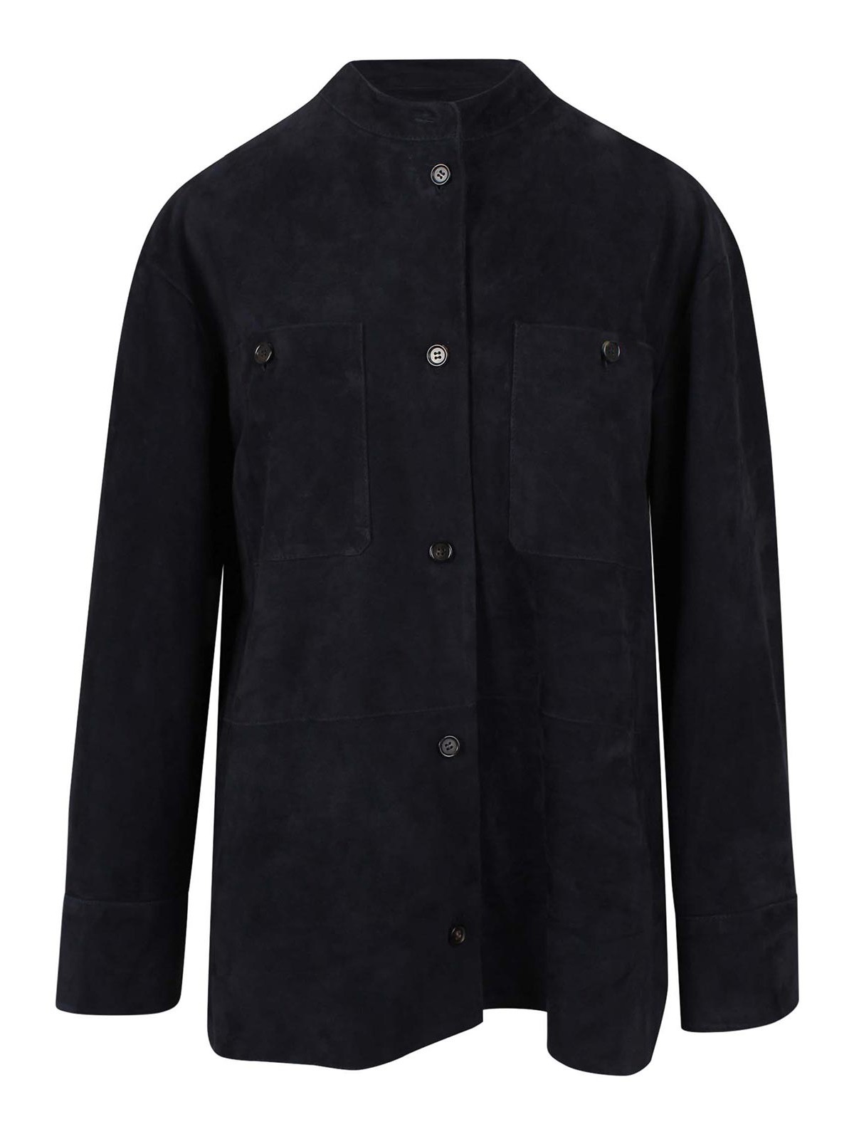 Suede jacket with stitching