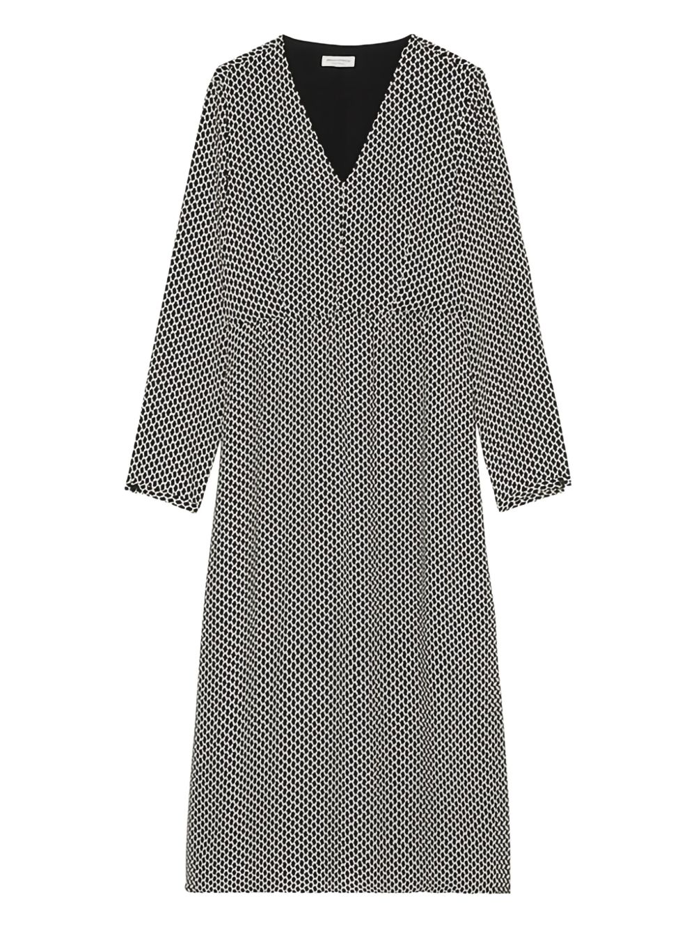 Geometric-print midi dress - Black