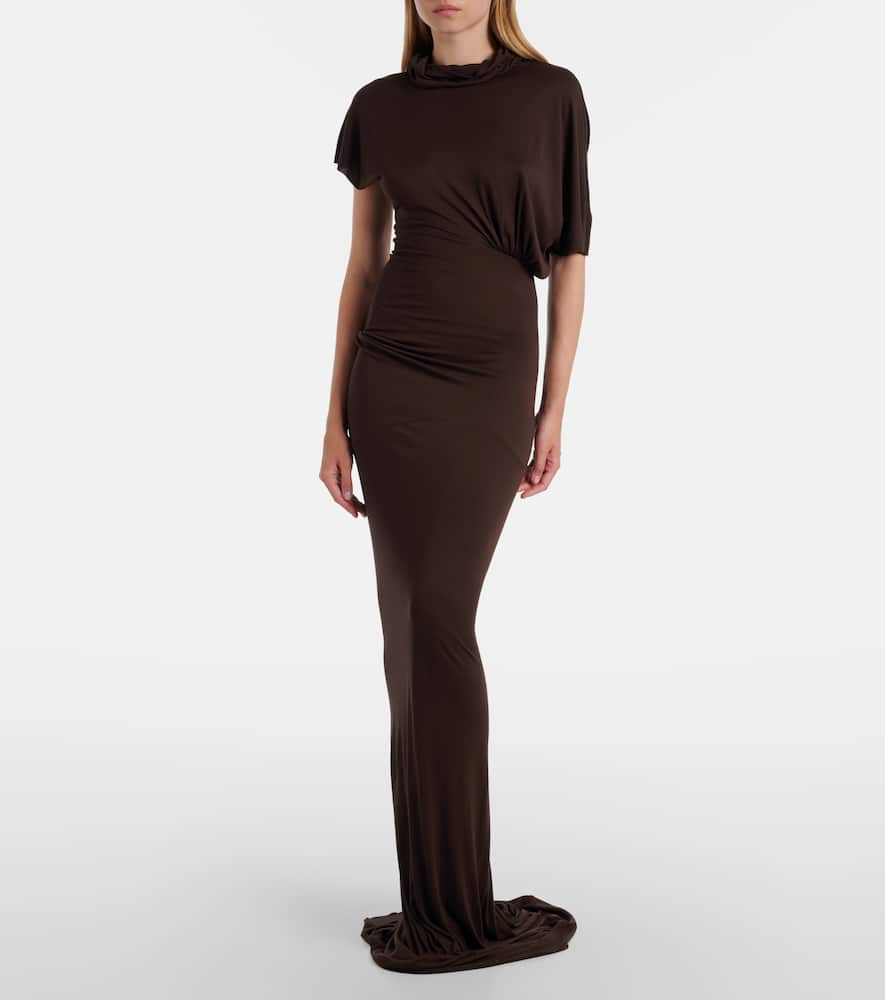 Lilith draped jersey gown