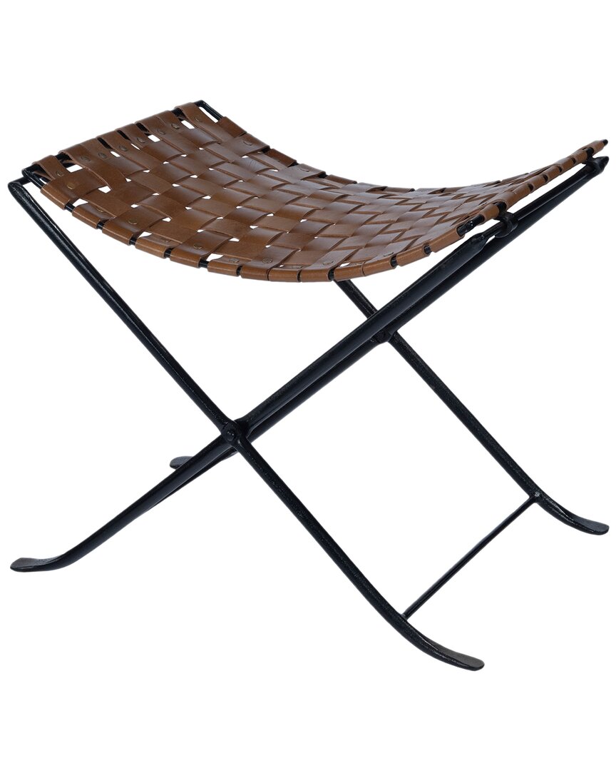 Specialty Company Karma Woven Leather Stool