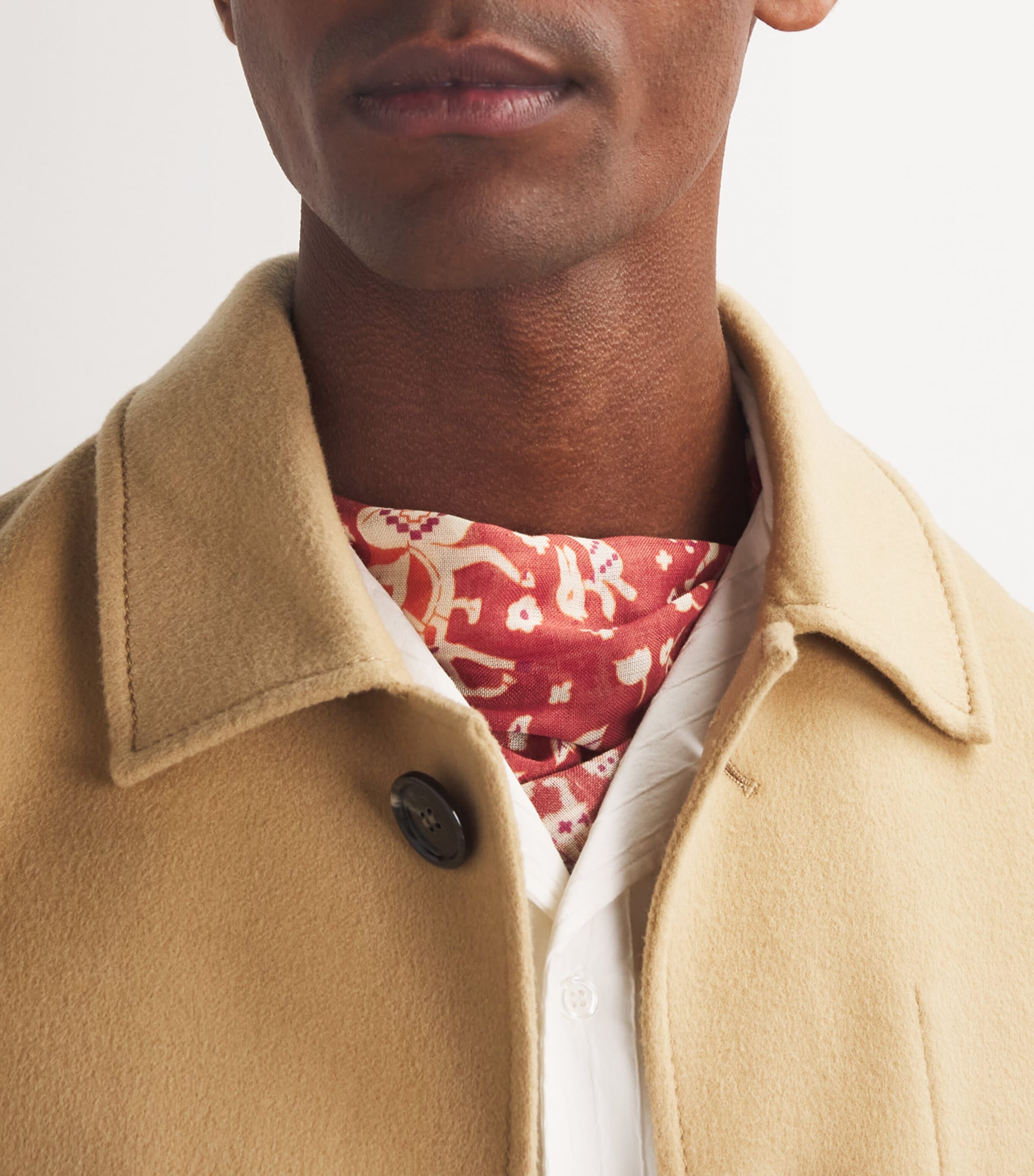 Wool-Silk Elephant Print Scarf