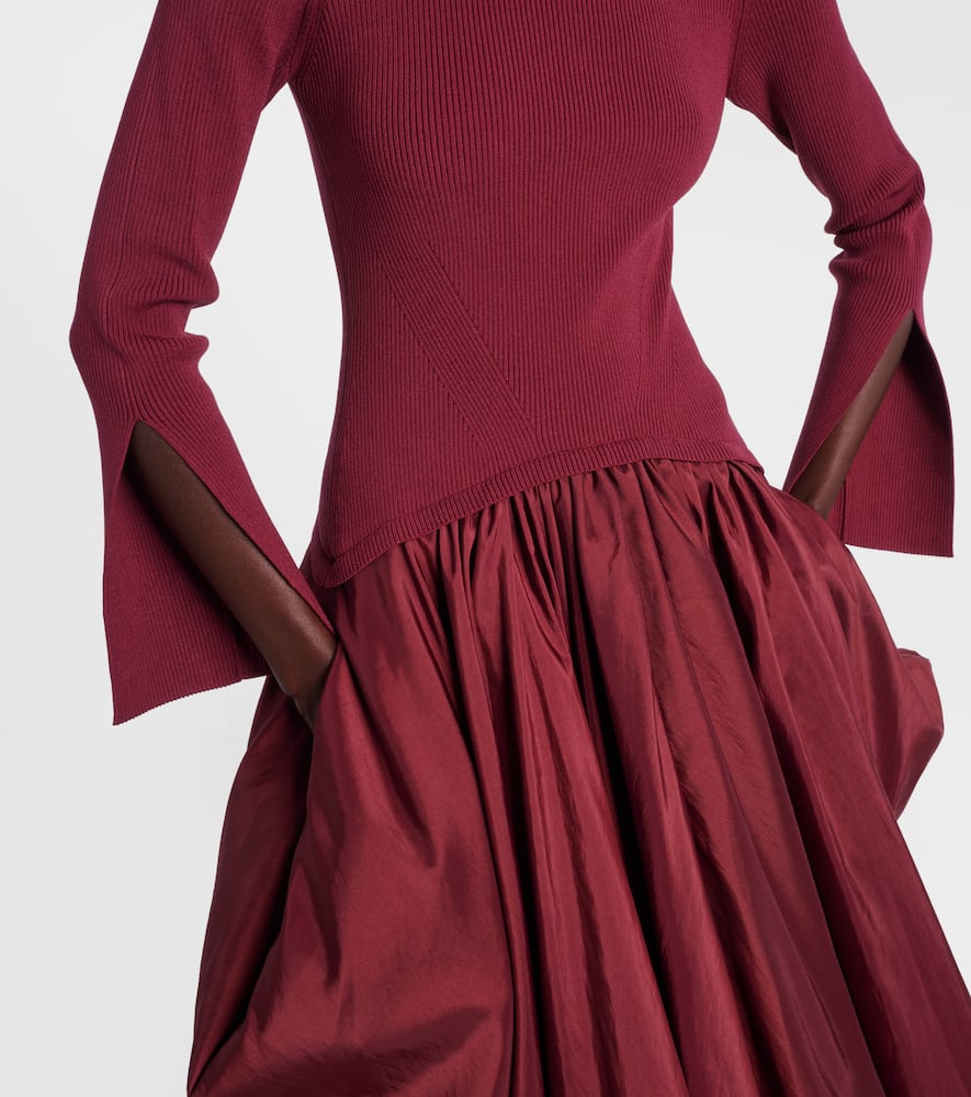 Kenlie knitted taffetta midi dress