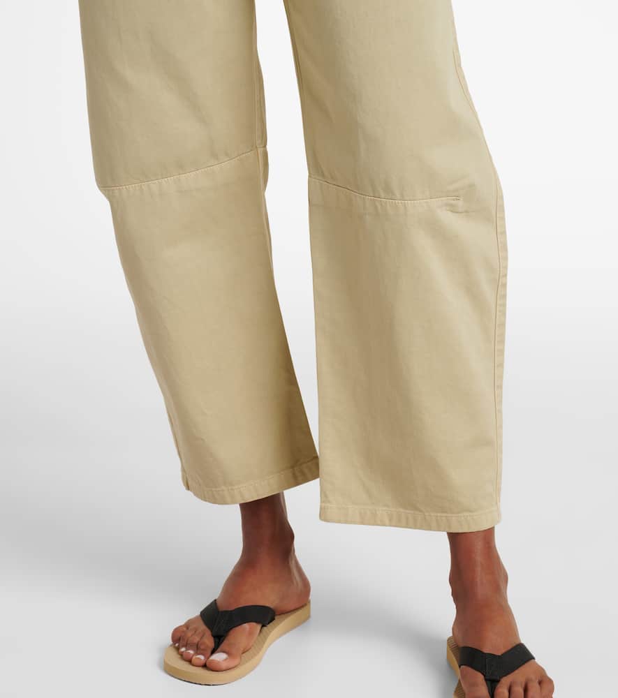 Brylie cotton twill barrel-leg pants